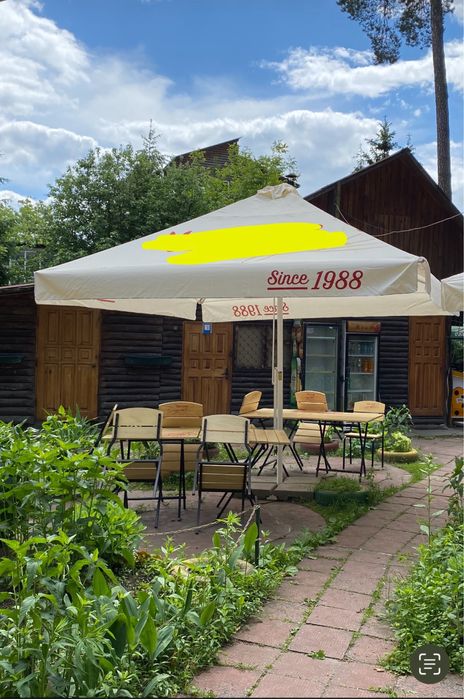 Новый тент для уличного троссового зонта 4x4 метра