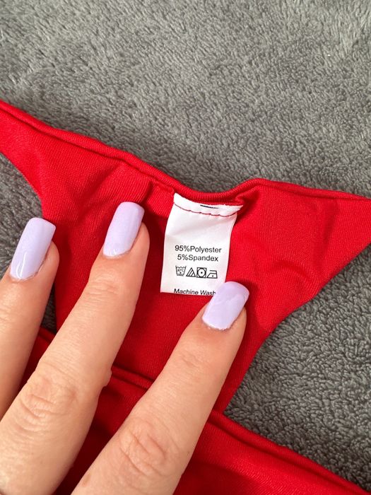 Nowe czerwone bikini stringi strój kąpielowy