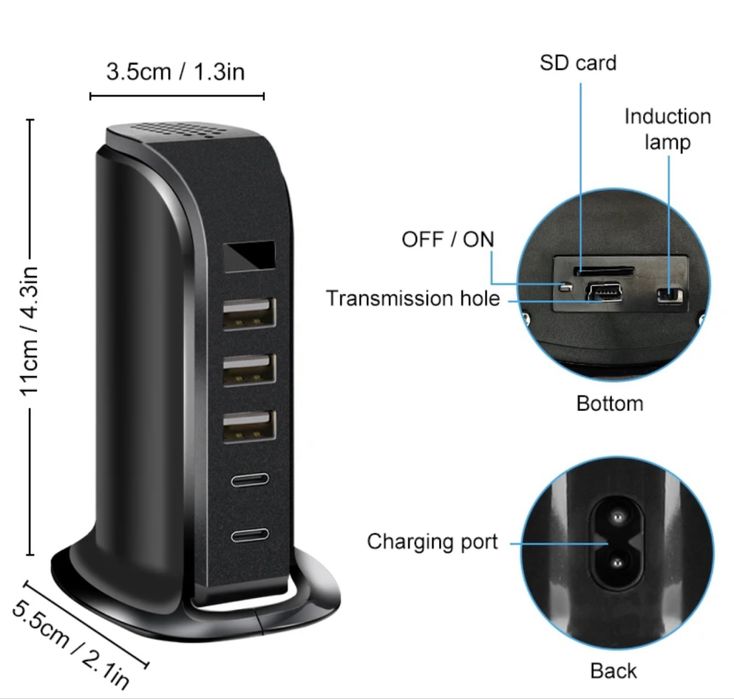 Wi Fi Міні Камера в зарядці,відеоогляд зарядка,відеоспостереженя,видео