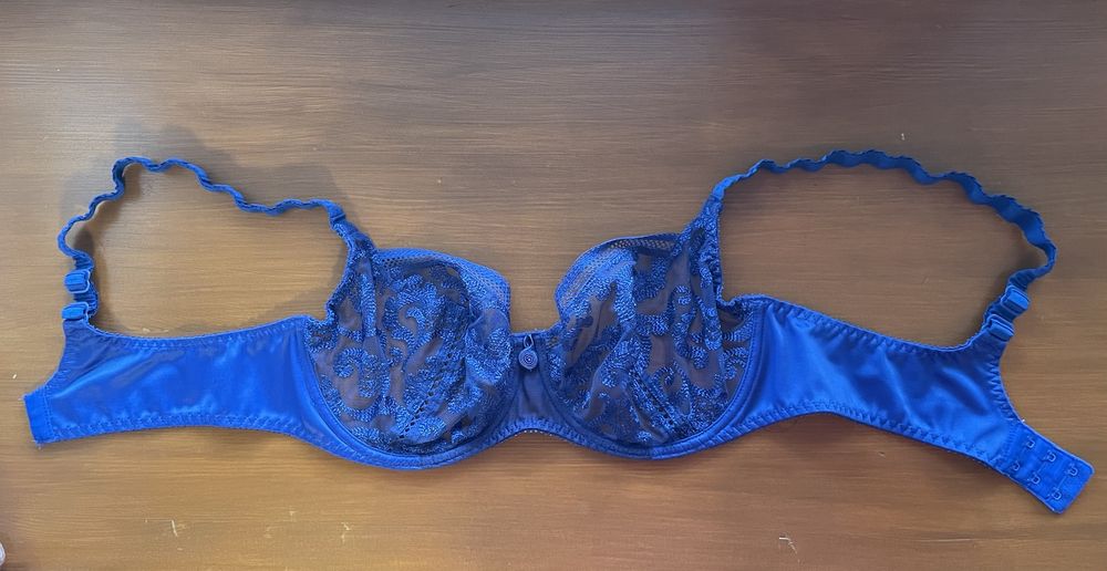 Empriente Stella 75D luksusowy koronkowy buduarowy kobaltowy chabrowy