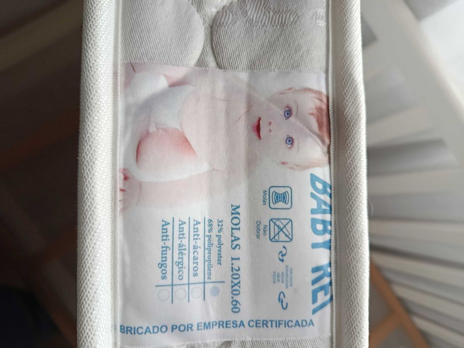 Berço Sundvik + Colchão de molas + Barra proteção lateral Vikare