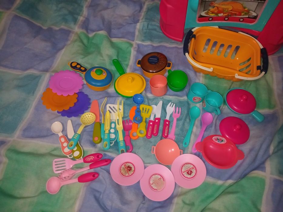 Кухня игрушечная с посудкой детская плита посуда для кукол