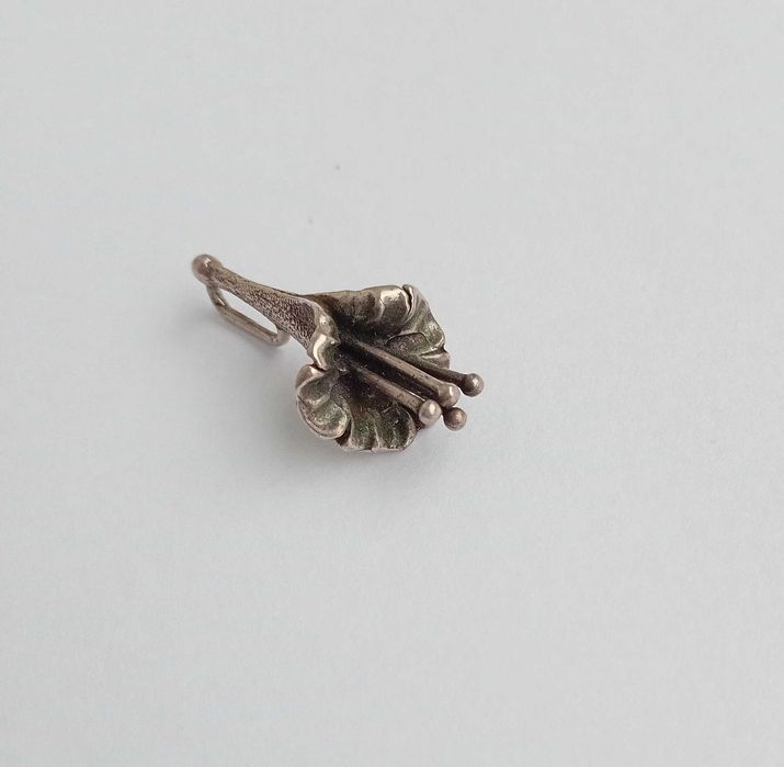 Вінтажний Кулон підвіска квітка Лілія. Срібло 925 проба, зірочка, СССР