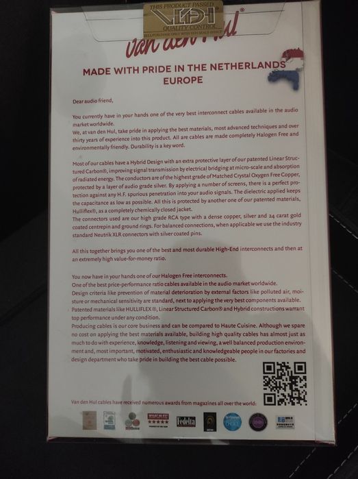 * The Bay C5 Hybrid Van Den Hul vdh interkonekt stereo analogowy