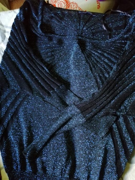 NOWY Sweter sweterek Bluzkowy Ozdobny Ze świecącą nitką. WISKOZA orsay