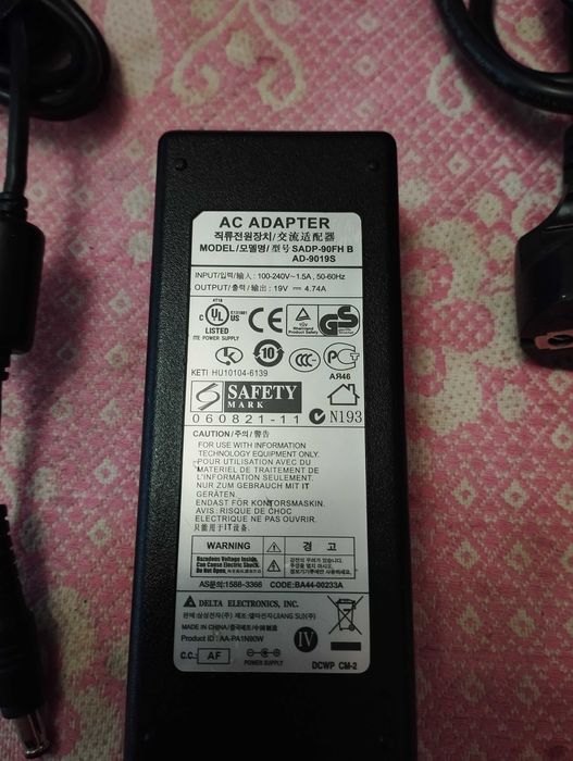 Блок питания зарядное ноутбук оригинал Delta El. AD-9019S 19V 4.74A