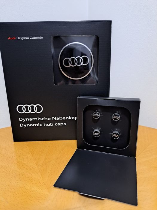 Dekielki Dynamiczne Audi Obrotowe Nakretki 4M8071006A NOWY KOMPLET A3 A4 A5 A6 A7 A8 Q3 Q5 Q7 Q8
