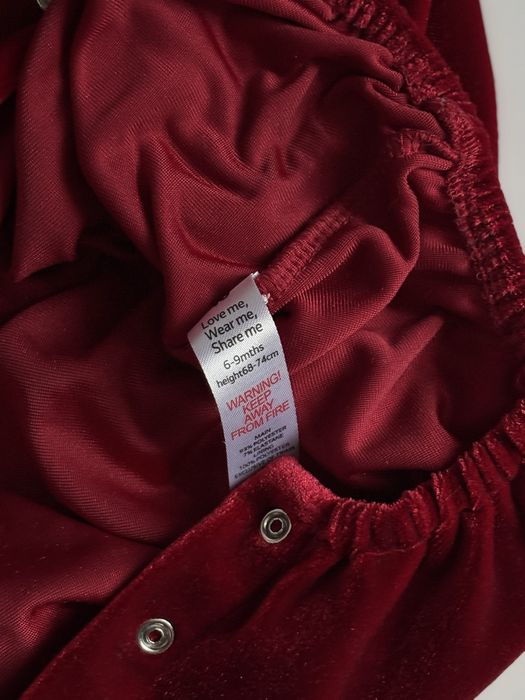 Бодік та сукня велюровий червоний для фотосесії 68-74 розмір