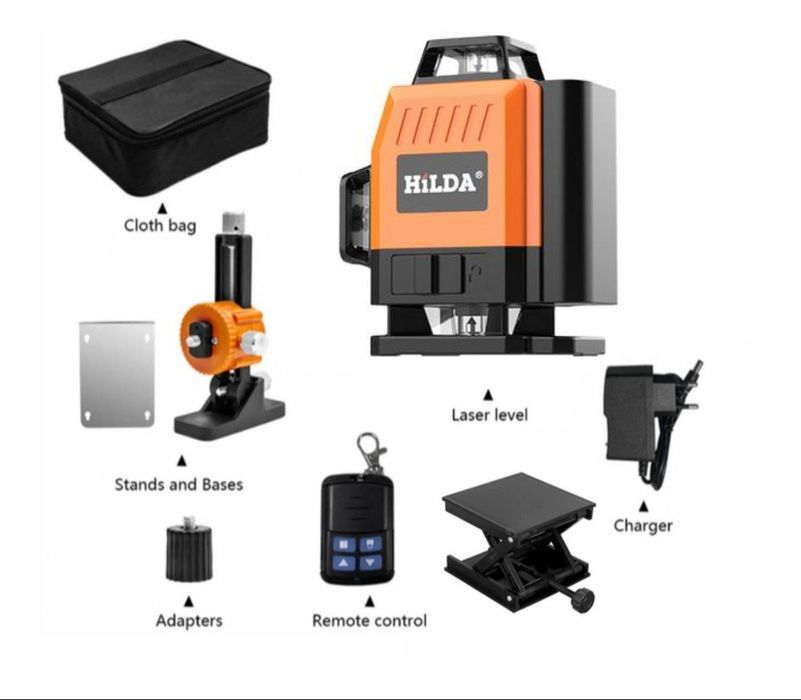 Лазерний рівень  HILDA 4D 16 ліній  лазерный уровень нивелир