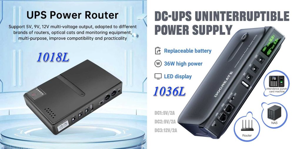 UPS для роутера модема DC1018L DC1036L Li-Ion 18/36W 5/9/12В USB PoE