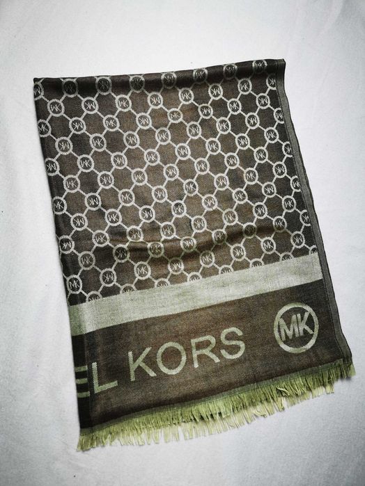 Szalik damski grubszy Michael Kors brązowy beżowy MK nowość