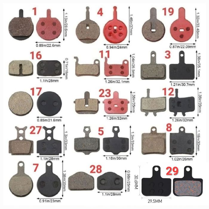 Колодки на велосипед , электросамокат. Полуметалл