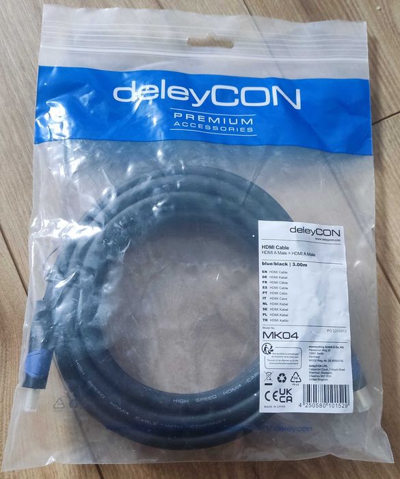 Kabel HDMI - HDMI 3 METRY 2.0a/b - High Speed z Ethernet - UHD 2160p 4K 3D Full HD 1080p