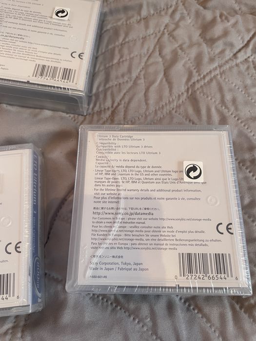 5x taśma LTO 3 Ultrium 400GB / 800GB do streamera.