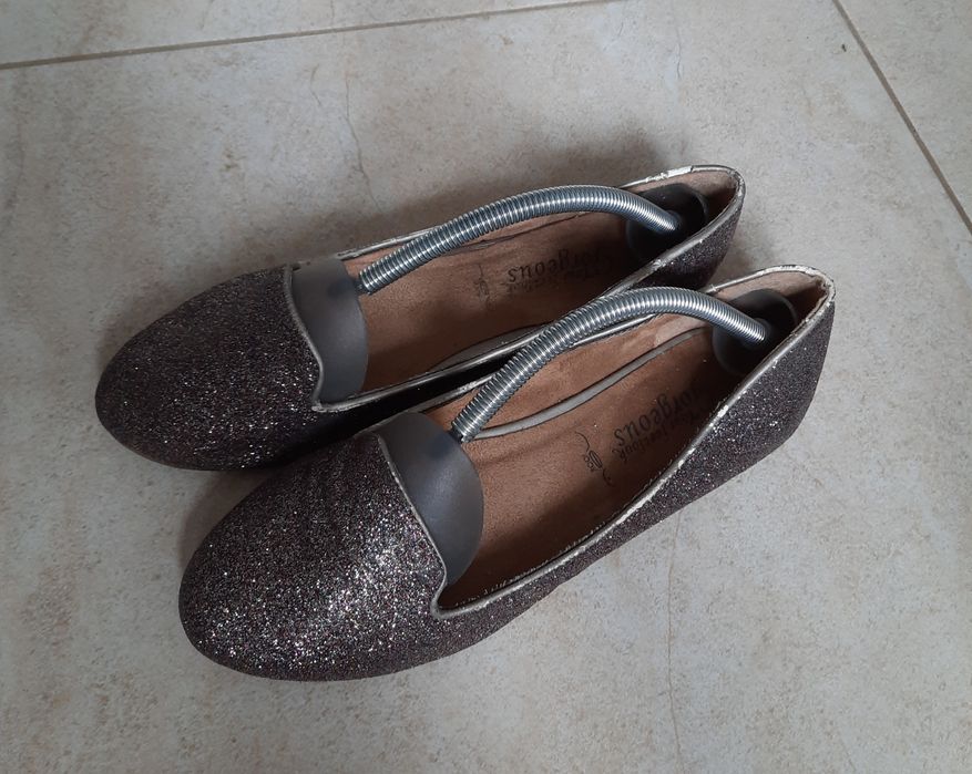 Baleriny baletki lordsy 39 New Look brokatowe glamour