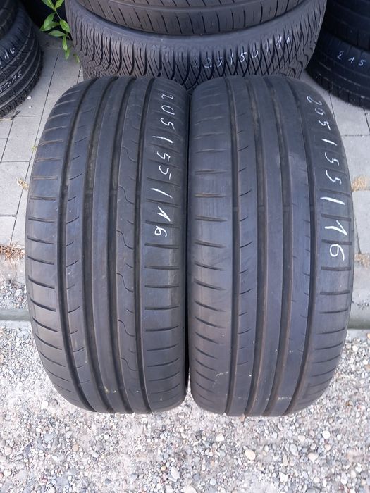 2x Opony Używane Letnie 205/55R16 Dunlop
