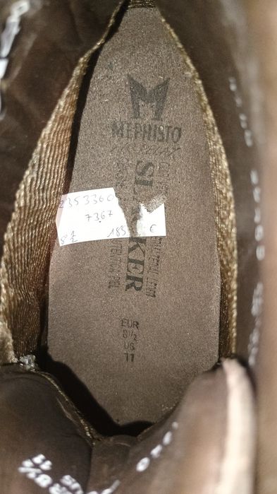 Mephisto Slinker чоловічі черевики 42.5 розмір сірі шкіряні
