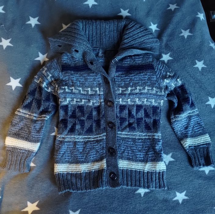 Sweter rozpinany z wełną unisex Zara 134cm