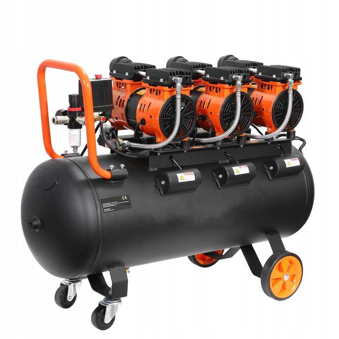 Kompresor Bezolejowy 100L Sprężarka 8Bar 580l/min 230V Cichy 6500W Fv*