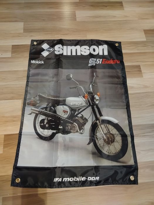 Plakat baner simson 90x60cm z materiału S51,S53 enduro