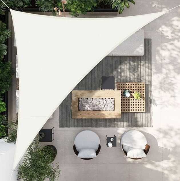 Toldo Vela de Sombra Impermeable Triangular 4x4x5.65m