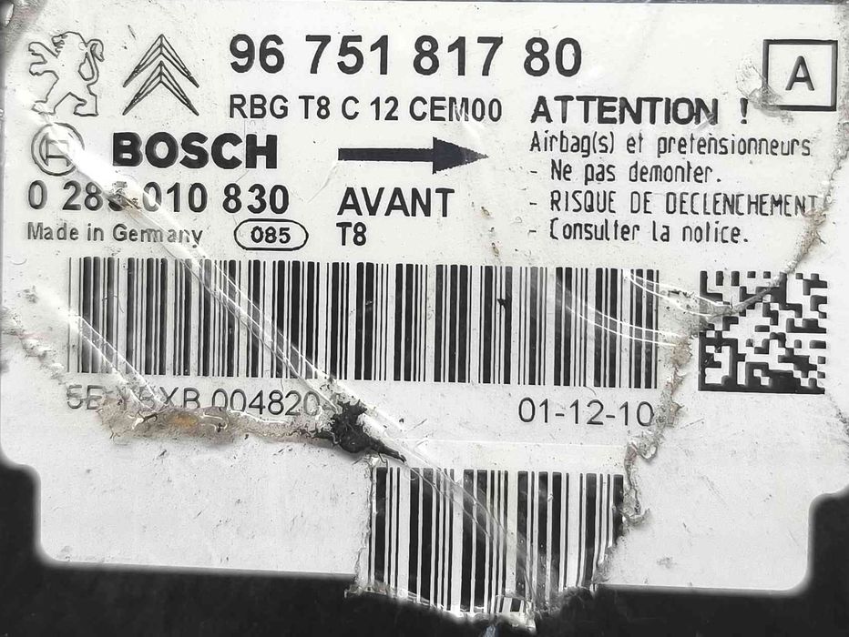 Centralina Airbag 9675181780 - PEUGEOT 3008 I Veículo multiuso