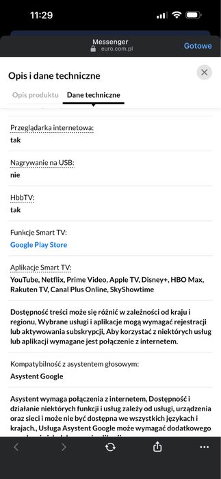 Telewizor sharp 40 cali