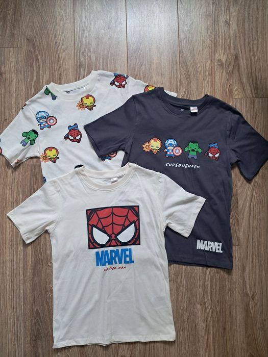 H&M 3pack t-shirty chłopięce Marvel Spiderman 134/140