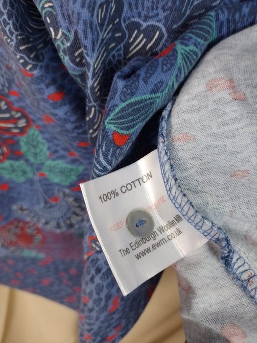 Bawełniana  bluzka r. L XL oversize niebieska we wzory kwiatowe boh