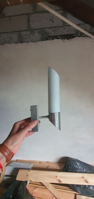 Żyrandol i 2 kinkiety: chrom i szkło