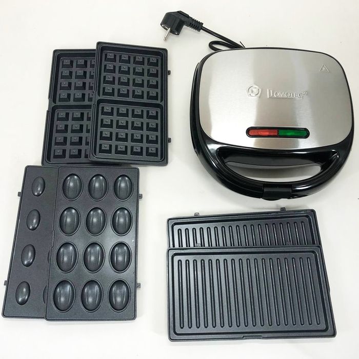 Гриль бутербродниця вафельниця горішниця 4 в 1 Domotec Ms 7704