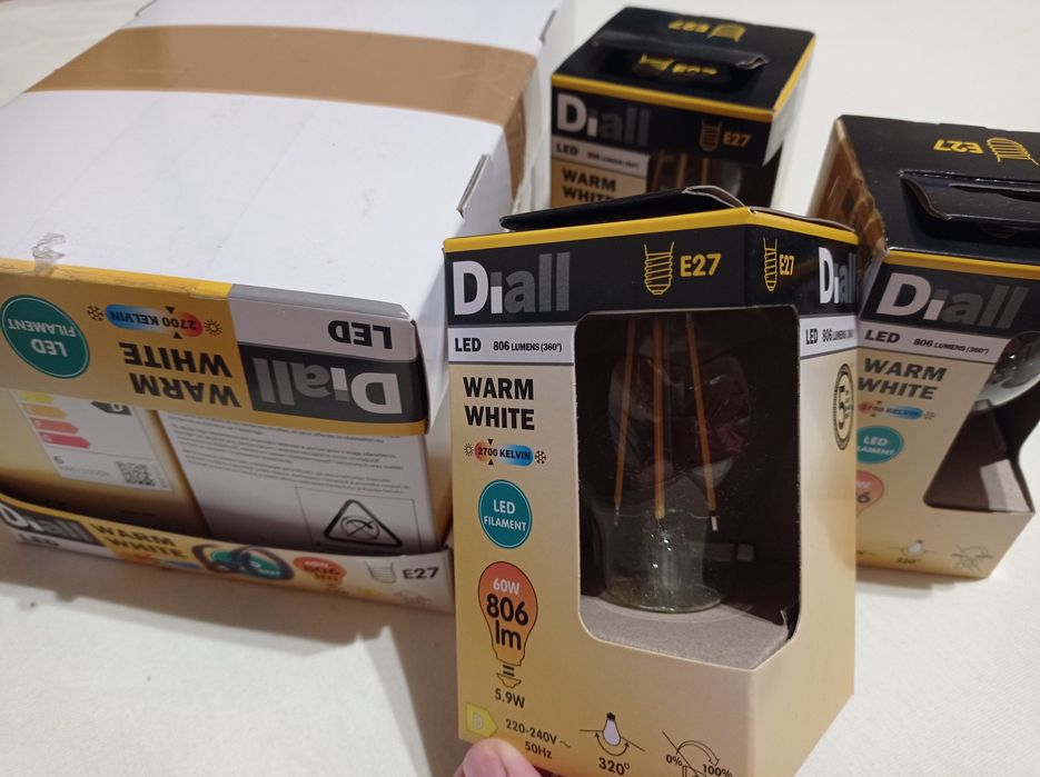 9x żarówka Diall Led Filament 60W 806 lm 2700 Kelvin E27