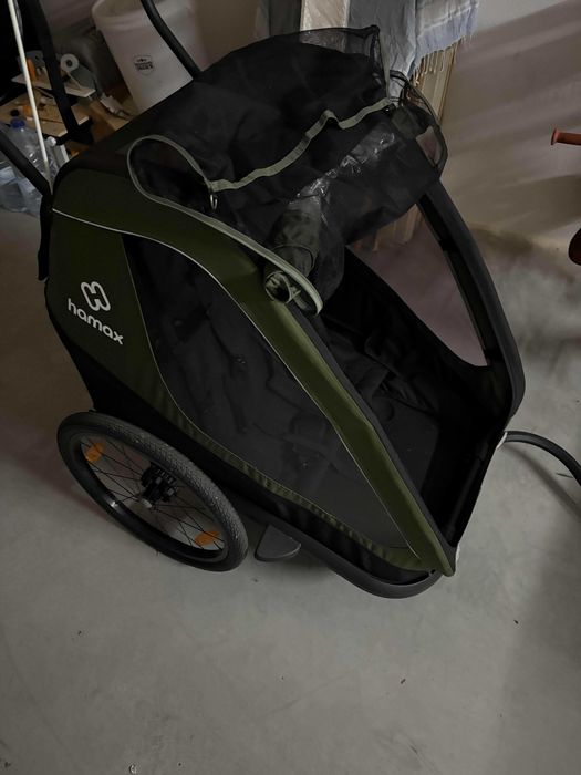 Reboque de Bicicleta HAMAX IXPLORER - Verde - MUITO BOM ESTADO