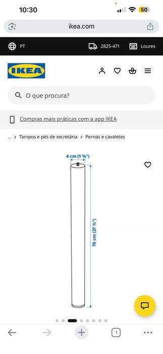 Pernas para secretária