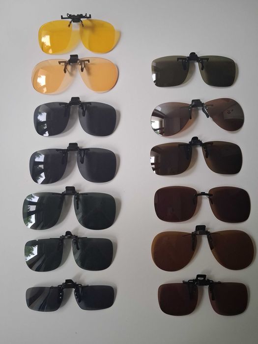 Lote de 13 lentes de sobreposição para óculos graduados