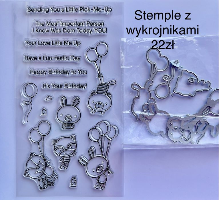 Stemple akrylowe i wykrojniki do papieru BALONIKI ZE ZWIERZĄTKAMI