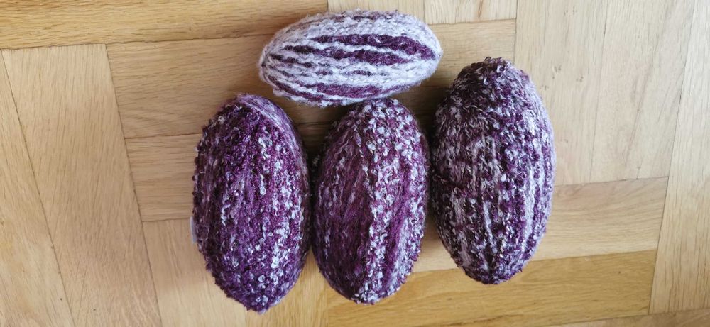 Wełna włóczka 360 g kolor fioletowy z białym