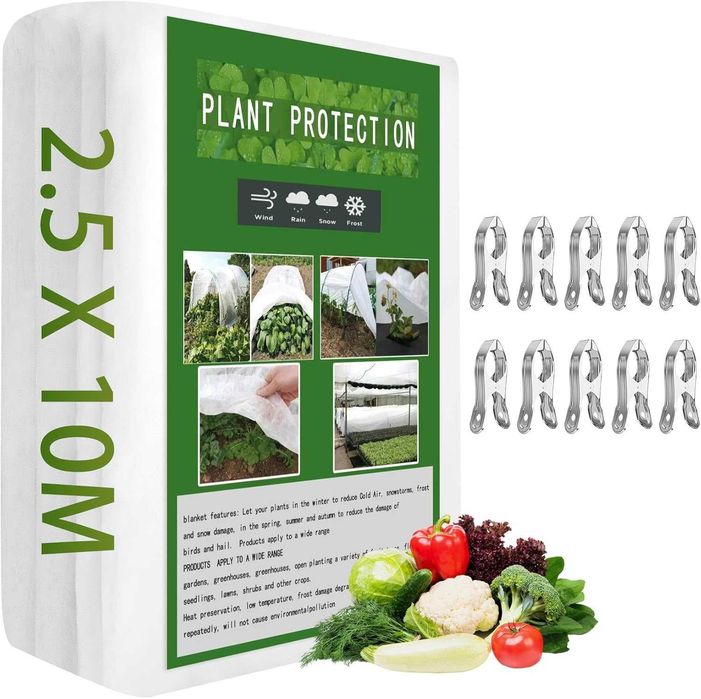 Ochrona roślin przed mrozem, osłona ogrodowa 2,5×10m, Agrowłóknina
