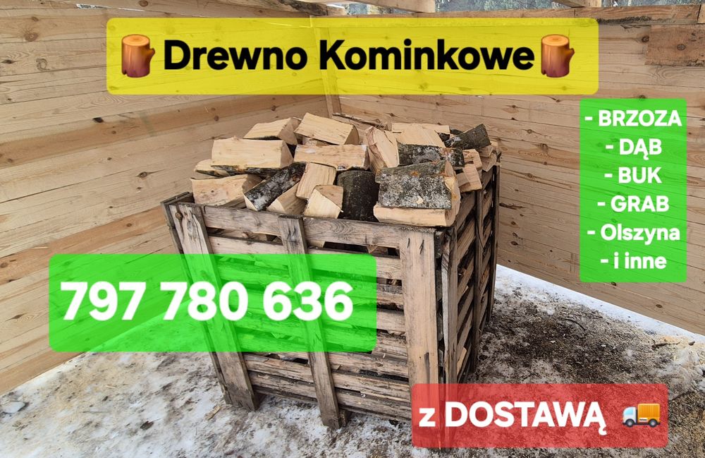 DREWNO KOMINKOWE I Opałowe do PIECA z Dostawą ( Dąb Brzoza Buk i inne)