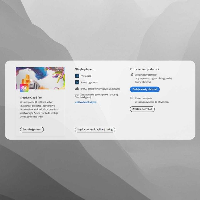 Adobe Creative Cloud Pro 1-12 mies | Photoshop, Lightroom, Premiere