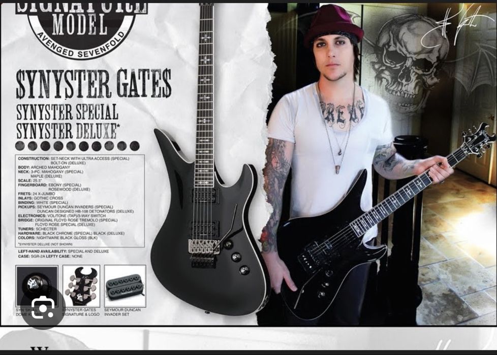 Guitarra RARA Schecter Synyster Gates Deluxe (Item #197 – Importada EUA) + Caixa Orig.