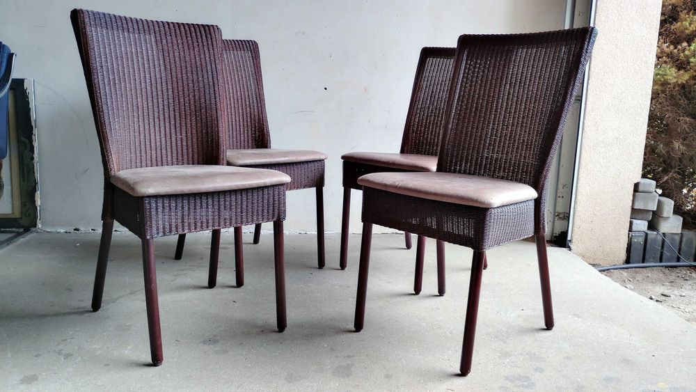 Brytyjskie krzesła rattanowe Lloyd Loom