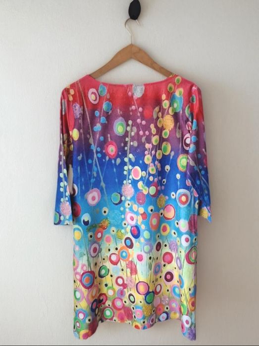 Kolorowa letnia sukienka print 44