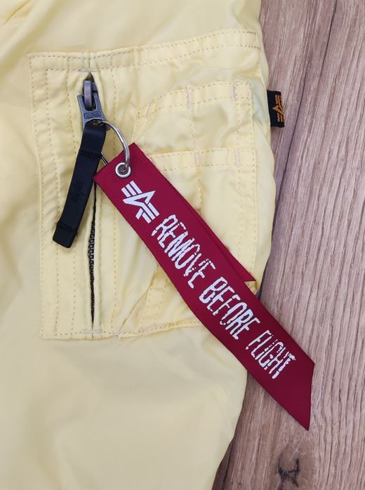 Alpha Industries damska żółta kurtka bomberka flyers w rozmiarze L