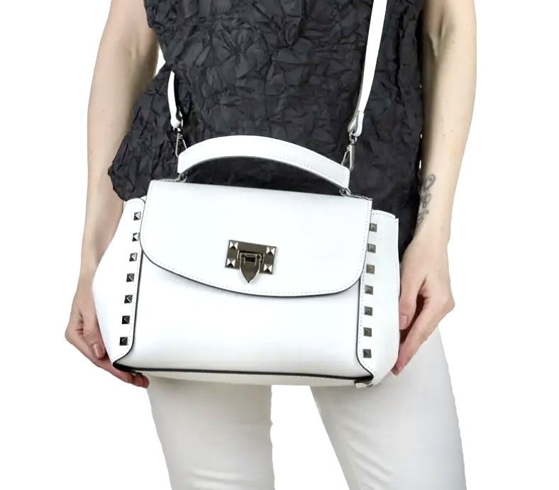 Virginia conti сумка шкіряна біла Італійська сумка жіноча