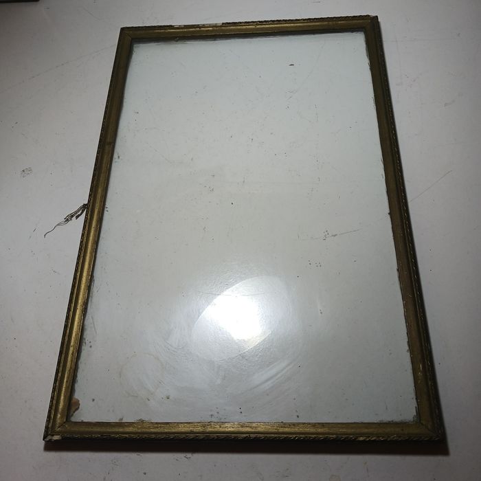 Rama z szyba 60,5cm x 39,5cm stara