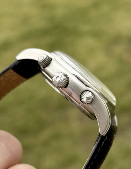 Longines chronograf 1995r. 38mm b/k Pelen zestaw zegarek