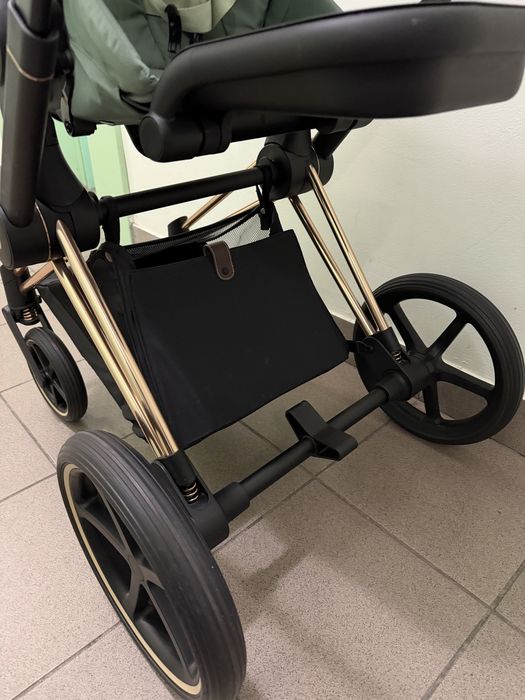 Коляска 2 В 1 Cybex Priam Leaf Green, Шасі Rosegold