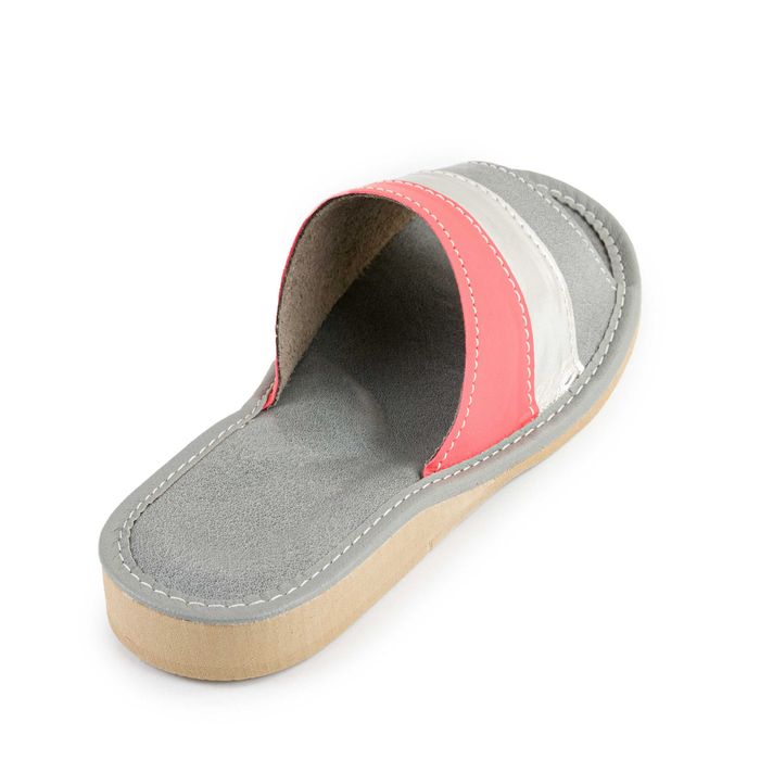 POLSKIE Pantofle Skórzane Damskie KAPCIE KLAPKI