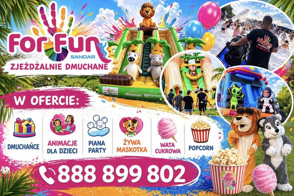 Wynajem zjezdzalni dmuchanych